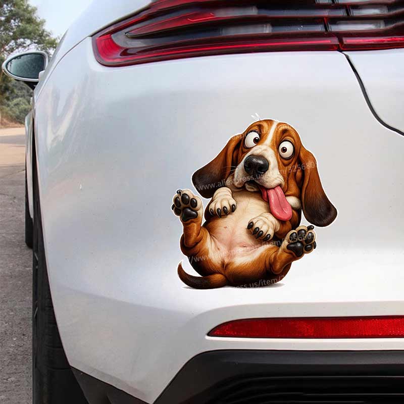 Funny Basset Hound Pet Dog Animal Car Sticker Waterproof Styling Automobiles Motorcycle Exterior Accessories Vinyl Decals Y172