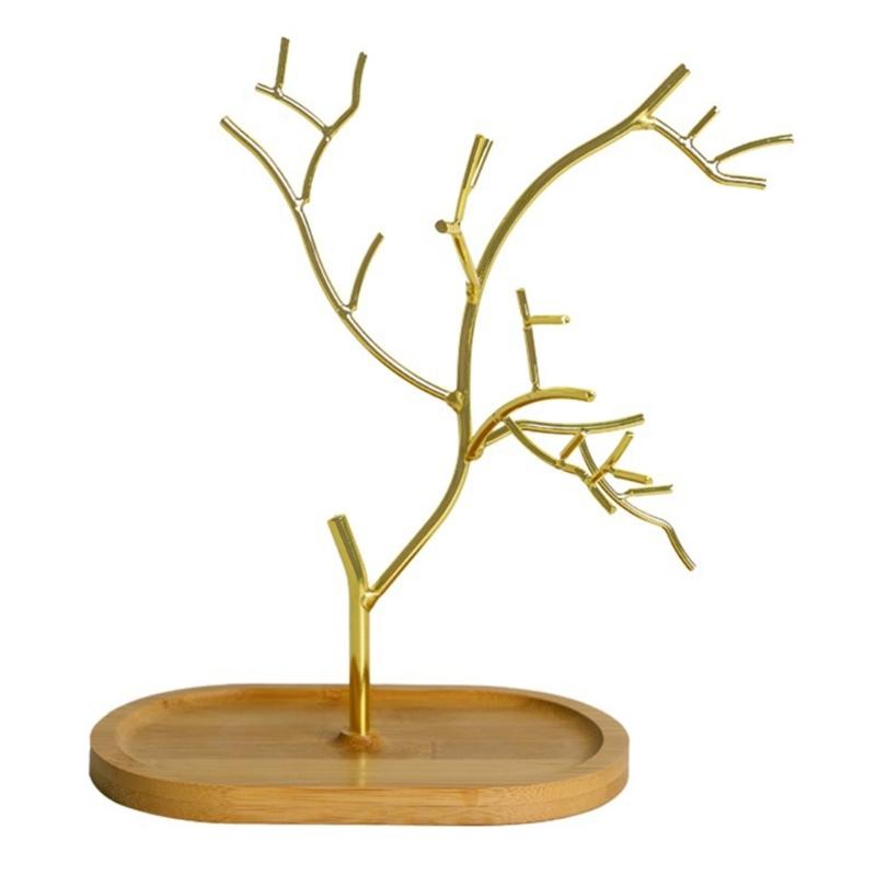 Metallhalsbandshållare Bekväm Halsbandsställ Trädform Stilfull Smyckeshållare Halsbandsorganisatörer för Smycken