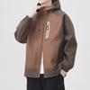 Hooded Color-blocked Jacket Men's Zipper Decoration Spring Clothes New Men's Slim Youth Outdoor Casual Jacket Jacket