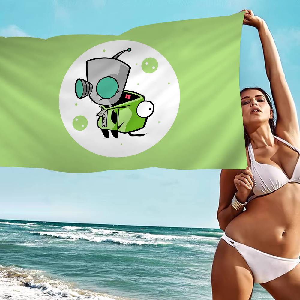 Invader Zim Hippie Microfiber Beach Towel Absorbent Quick Dry Soft Yoga Swimming Resort Mountain Climbing Towel