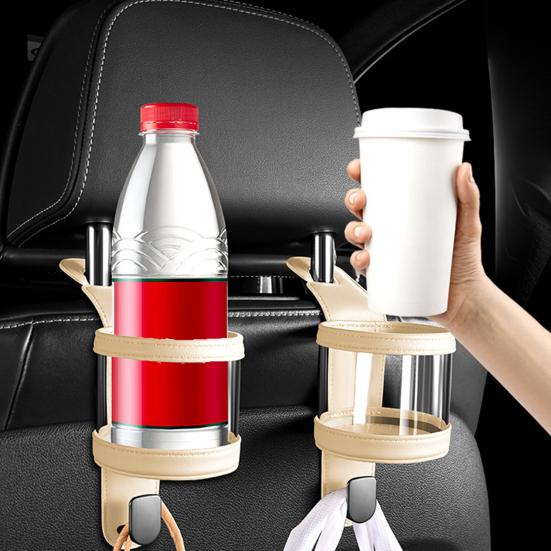 Car Seat Back Water Cup Holder with Hanger Hook Strong Load-bearing Simple Installation Multifunctional Hook Cup Holder