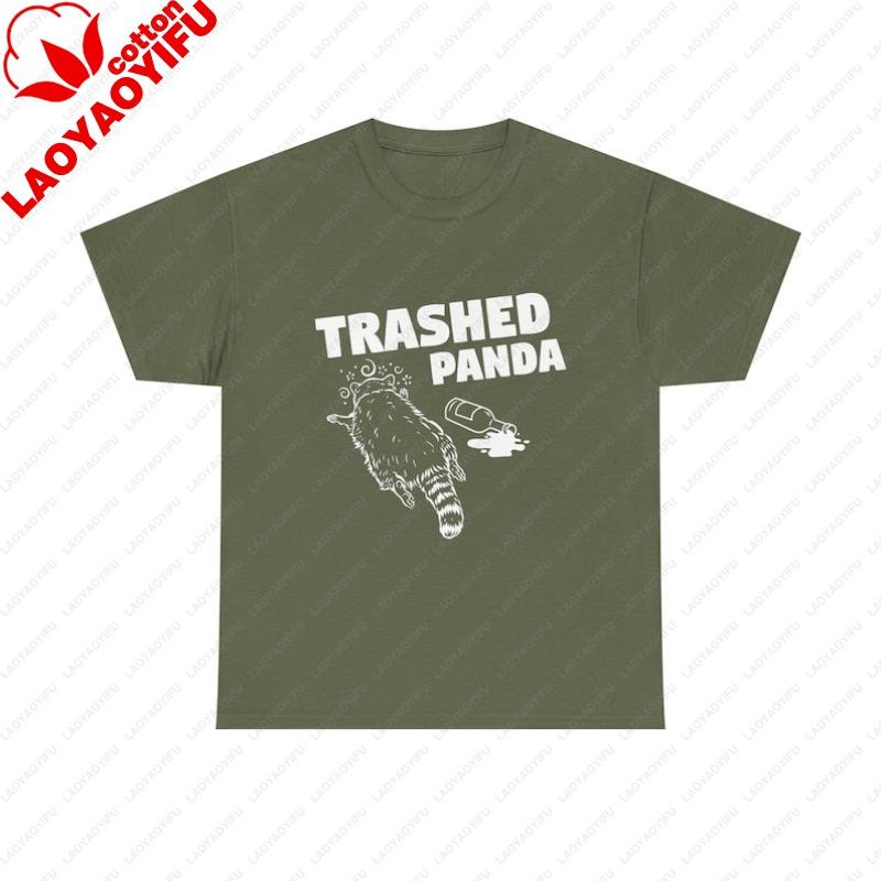 

Funny Trashed Panda Racoon Gets Drunk Trashed Panda TShirt Drunken Raccoon Style Graphic Tee Women Clothing Graphic T Shirts 3XL