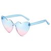 Thin peach heart sunglasses love sunglasses jelly color rimless heart type one-piece glasses candy color eyes