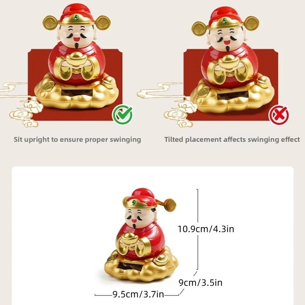 Chinese Style God of Fortune Sculpture Wealth Attracting Treasure Car Ornament  Office