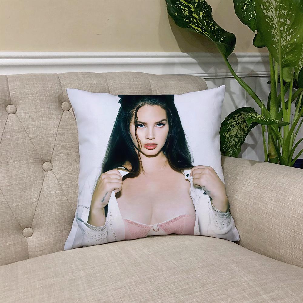 L-Lana Singer D-Del R-Rey cushion cover Square Sofa Cushion Cover Casual Skin-Friendly Comfortable Pillow Cover