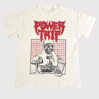 Új Power trip Rövid ujjú Fehér Minden Méret S M L - 5XL Ajándék Póló Uniszex Póló