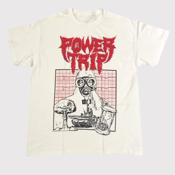 Новая футболка с коротким рукавом Power trip Белая Все размеры S M L - 5XL Подарочная футболка Унисекс XL