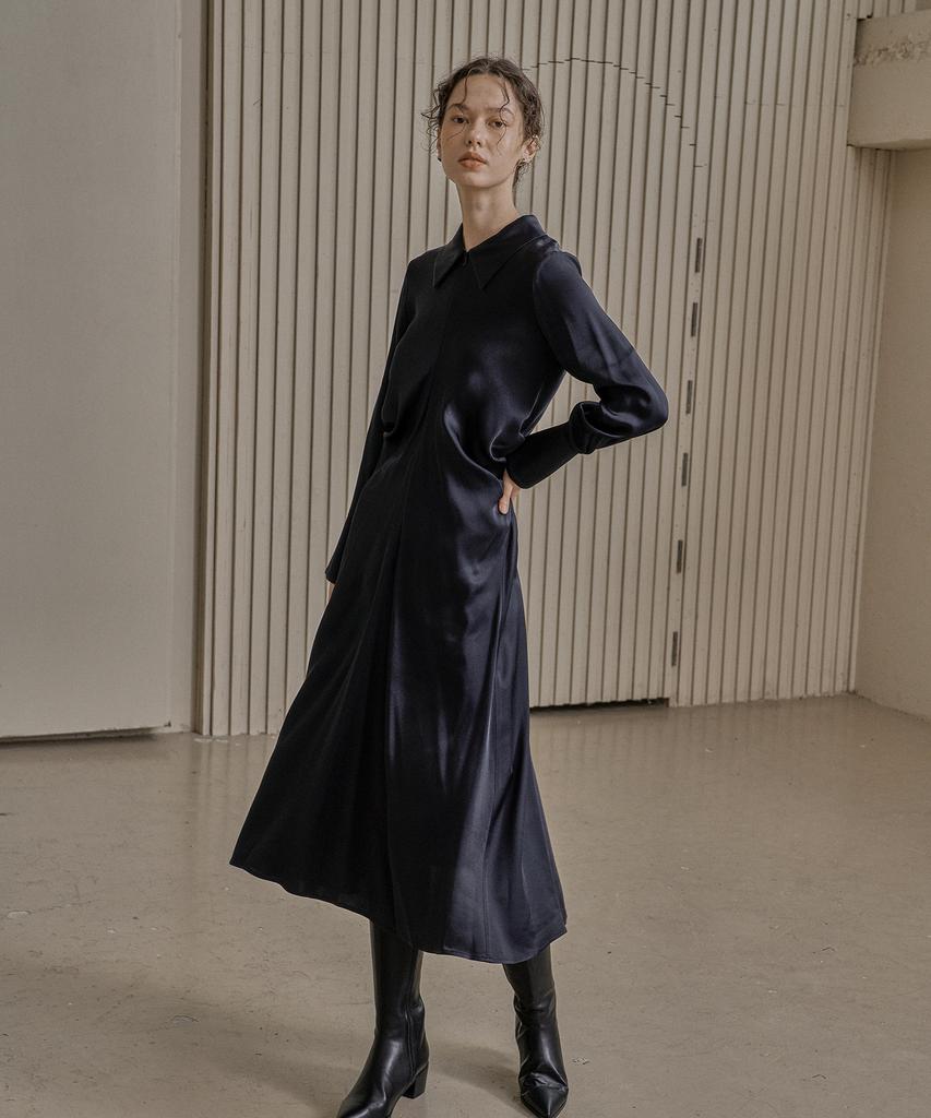 Kkeulle Draper Dress_Black