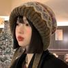 Ethnic Pattern Ear Flap Hat Knitted Beanies for Daily Wear Adult Unisex Acrylic Skull Hat for Outdoor Cycling Walking