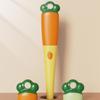 Carrot Shape 1 in 1 Long Handle Sponge Cup Brush Milk Bottle Brush for Vacuum Cup Lid Gap Cleaning Brush