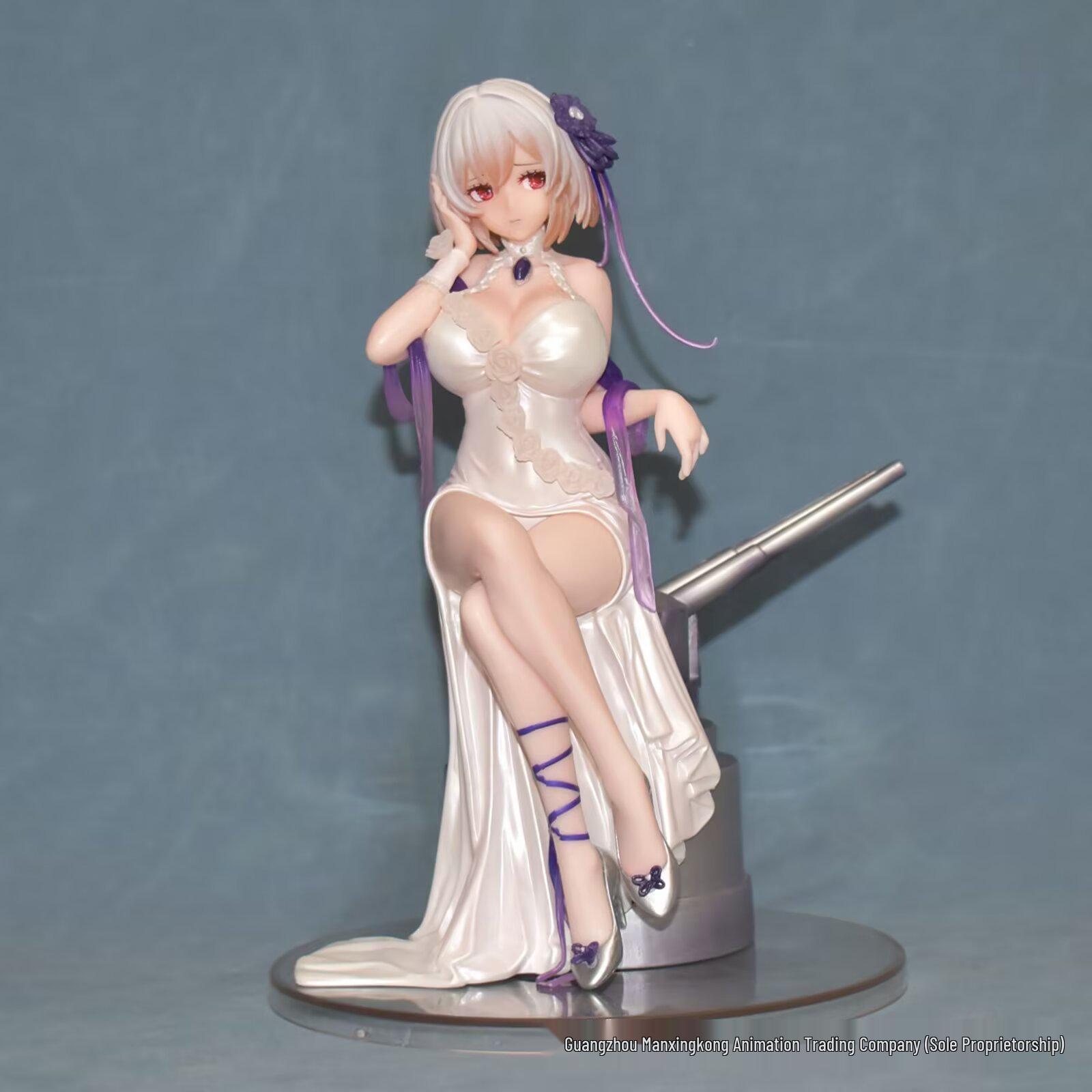 Azur Lane Sirius Pure Love Rose Ver. Interchangeable Face Figure in Formal Dress Sitting Pose