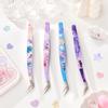 Anti-static Curved Stickers Tweezers High Precision Eyelash Curler  Miniature Scene Stickers