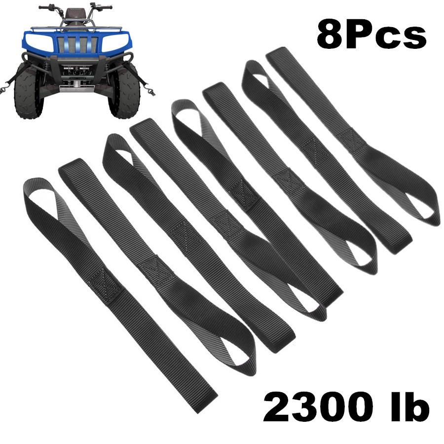 8 Pcs Soft Loop Tie Down Straps for Cargo, ATV, Motorcycle
