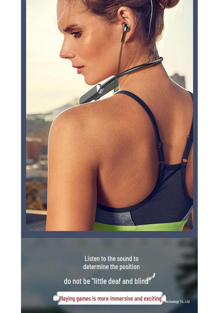 Bluetooth Neckband Headset: Wireless, Super Bass, Long Battery Life - Compatible with Apple, Vivo, Xiaomi, OPPO, Huawei.