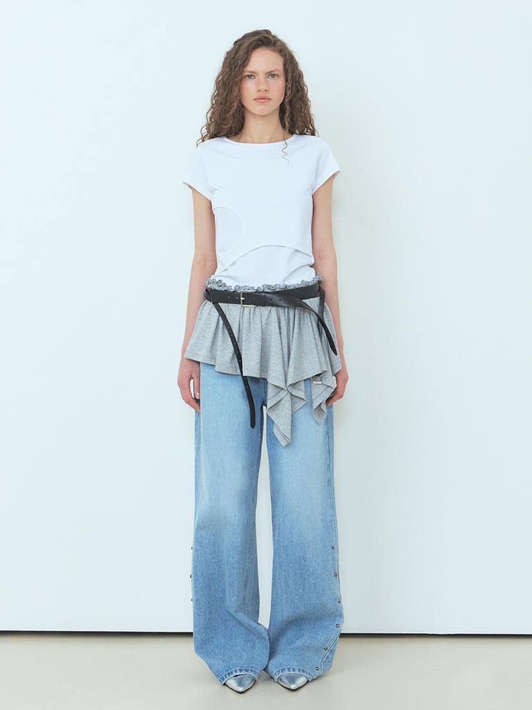 ETMON Cutting Layered T-Shirt White