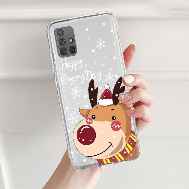 

Прозрачный чехол для Samsung Galaxy A52 A12 A51 A32 A21s A71 A32 A22 50 A70 A31 A72 5G чехол для телефона Snow Merry Christmas Samsung A53 5G