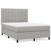 VidaXL Lit à sommier tapissier avec matelas Gris clair 140x200cm Tissu - Modèle 3141777