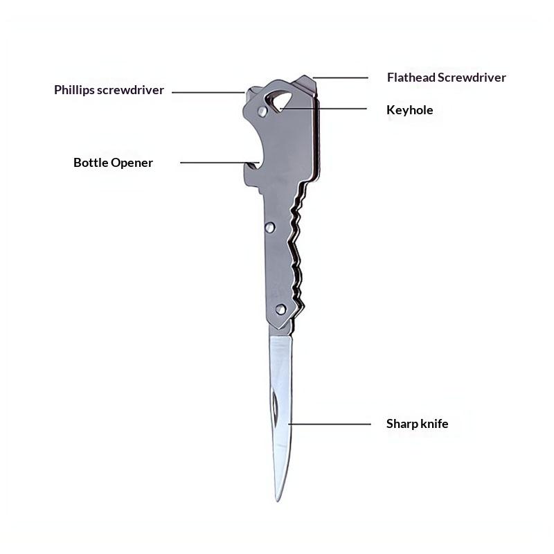 1Pcs Mini Emergency Disassembly And Delivery Knife 4-In-1 Multifunctional Portable Keychain Small Knife Pendant Bottle Opener