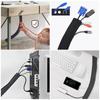 50cm Black Cable Organizer ZipperTypeTV Computer Cable Sleeve Insulated Protective Office Cable Hidden Storage Management