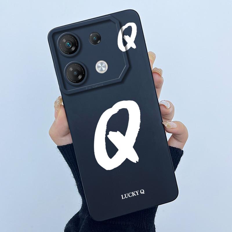 For Infinix GT 10 Pro X6739 Phone Case Lucky Initial Letter Matte Soft Silicone Shell For InfinixGT 10Pro GT10 Pro Cover Casing