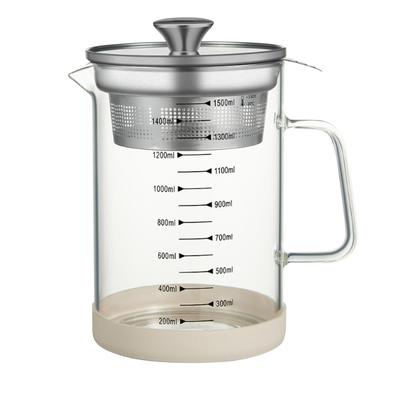Oil Strainer Pot Multipurpose High Borosilicate Glass Oil Can with Fine Mesh Filter for Fruit