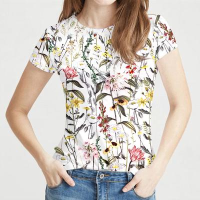 Summer Casual Floral 3D Printed Elegant Women's T-shirt