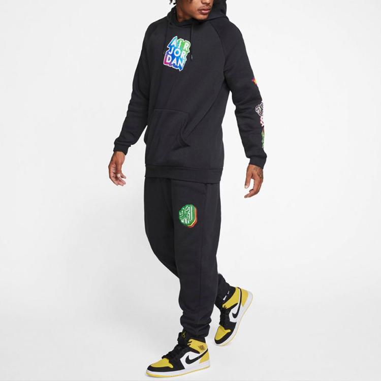 Jordan MJ Sticker Fleece Pants Men Bottoms Black CT6725-010