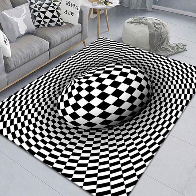 3D Optical Illusion Vortex Carpet - Bedroom & Living Room Floor Mat