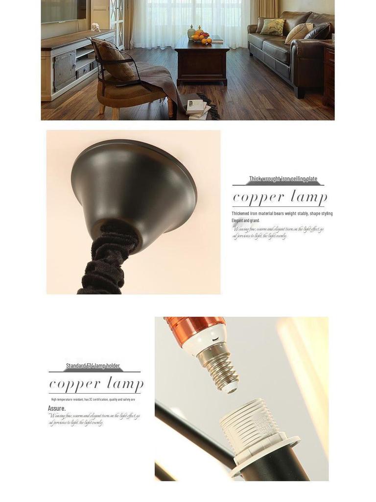 Black Retro Wrought Iron Chandelier for Living, Dining, or Bedroom