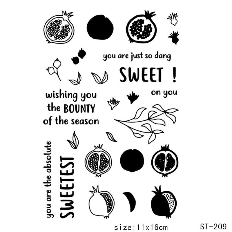 1 шт. Шишки / Гранат/цветок/лист Силиконовый прозрачный штамп Штамп для блокнота Растение Прозрачный штамп ST-676