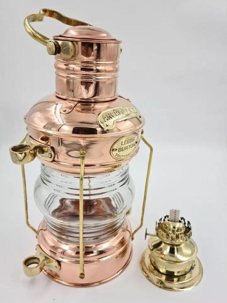 

14 Якірна масляна лампа Латунь та мідь Морська морська корабельна лампа Човнове світло M аеро