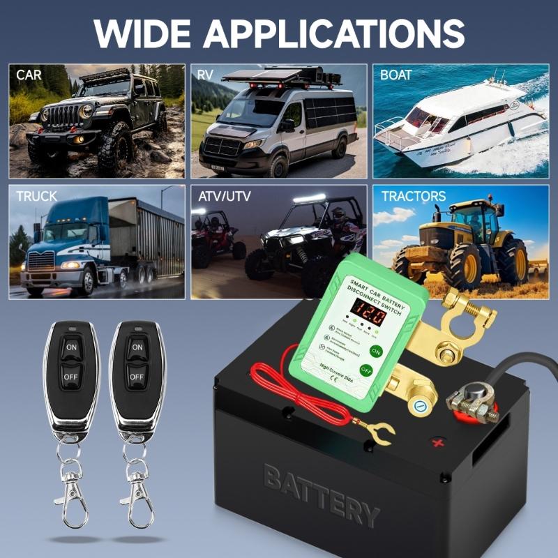 Heavy Duty Battery Disconnect Switches with Real Time Voltage Monitoring Waterproof Battery Main Switches for Trucks
