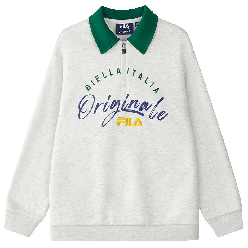 FILA Boys  Fleece-Lined Turn-Down Collar Pullover Sweatshirt 110
