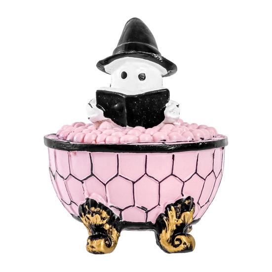 Ghost Bubble Bath Light Halloween Ghost Reading Book Night Light Handmade LED Table Lamp for Bedroom Study Room Bathroom Decor
