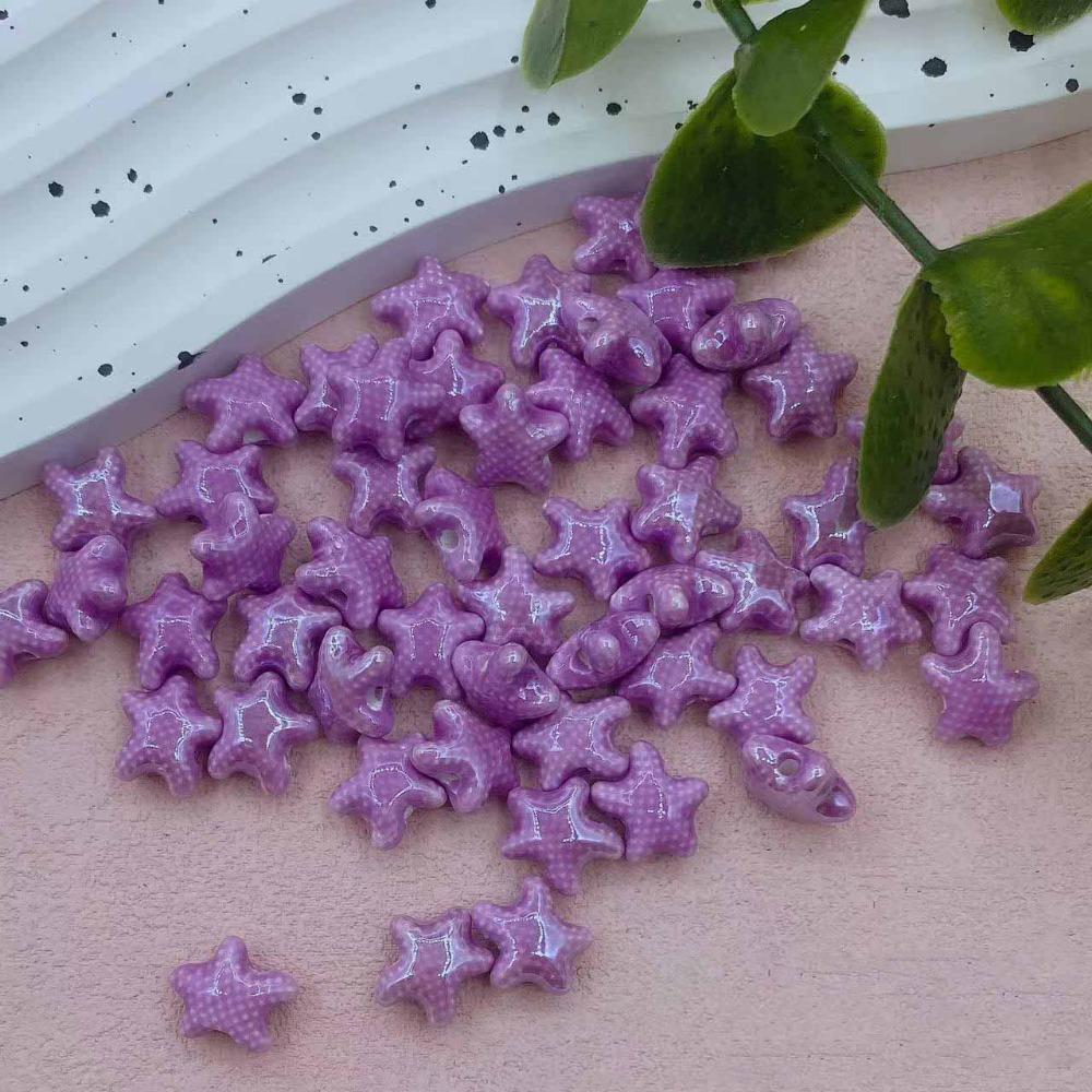 20pcs Ceramic Ceramic Spacer Loose Beads Fresh Color Jewelry Making Material Starfish Bead  Student