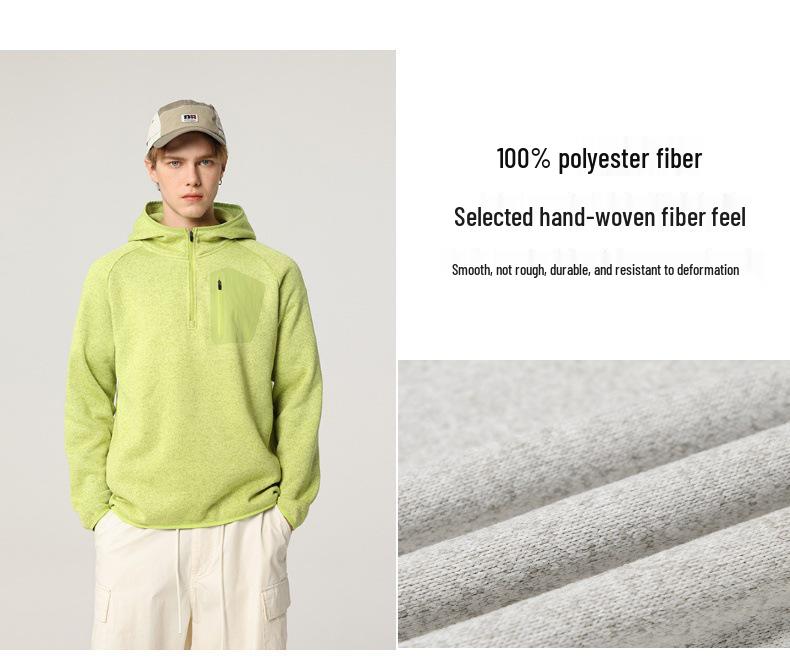 Men's Winter Sporty Loose-Fit Half-Zip Hoodie - American Mountain Style