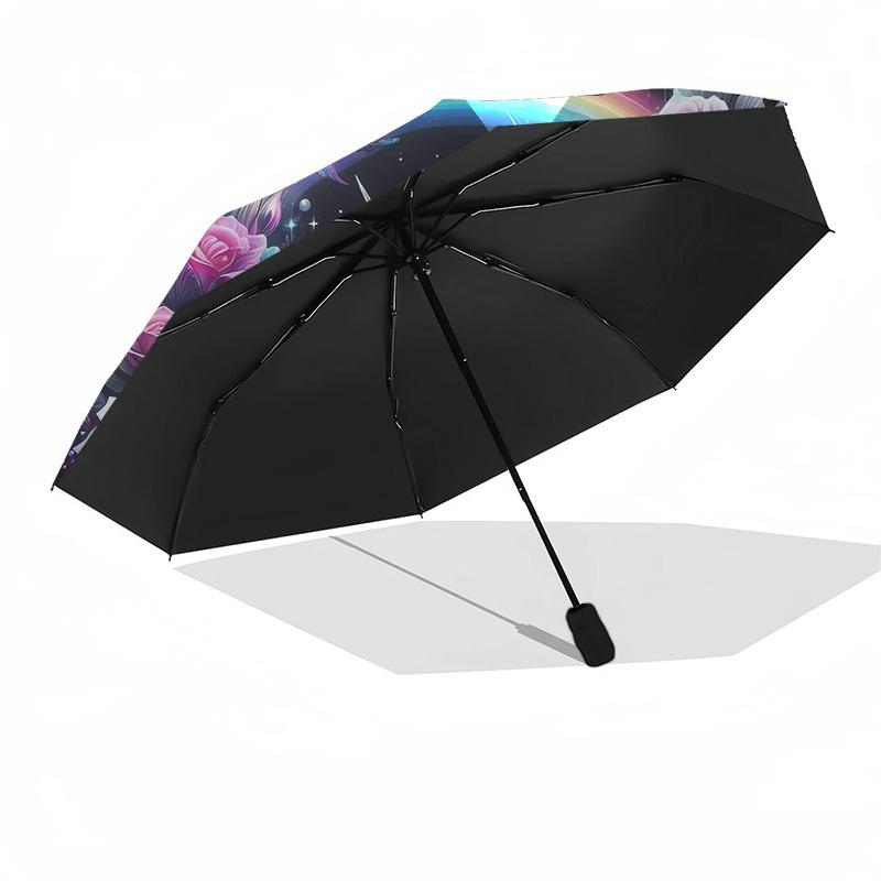 1pc Fantasy Unicorn Garden Umbrella with Plastic Handle,Suitable for All Seasons Home Travel Outdoor UmbrellaDD437