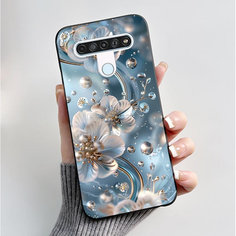 Printing Pattern Case For LG Q61 / LG K61 / LG Q70 Cover Fundas Soft Silicone Black Shell Cute Flower Cartoon Casing Coque Capa