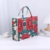 2025 Modern Chinese Style Felt Tote: Large Capacity Artistic Print Handbag