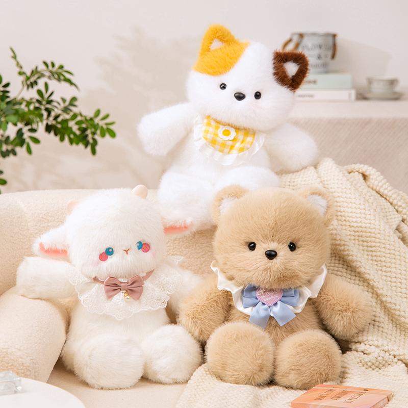 50cm Bambola Corsa Creativa Bavaglino Coniglietto Orso Gatto Pecora Elefante Animali Giocattoli Morbidi di Peluche Cuscino da Lancio Cartone Animato per Bambini Regalo Decorazione