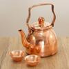 Tibetan Vintage Copper Buttery Milk Tea Pot,Handheld Wire Drawing Process With lid Heat Resistant Filter Water Kettle,Teapot