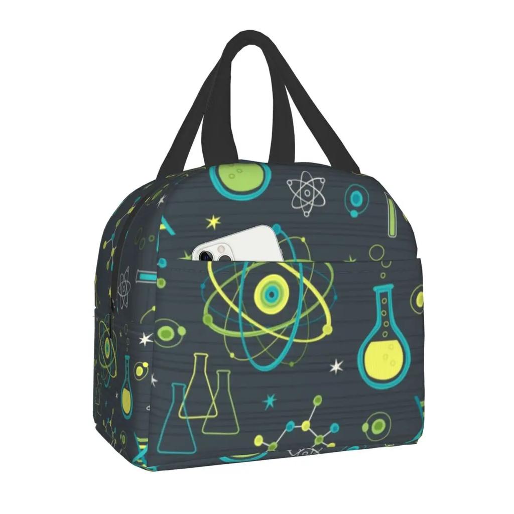 Custom Science Chemistry Laboratory Lunch Bag Men Women Thermal Cooler Insulated Lunch Boxes for Kids School Children