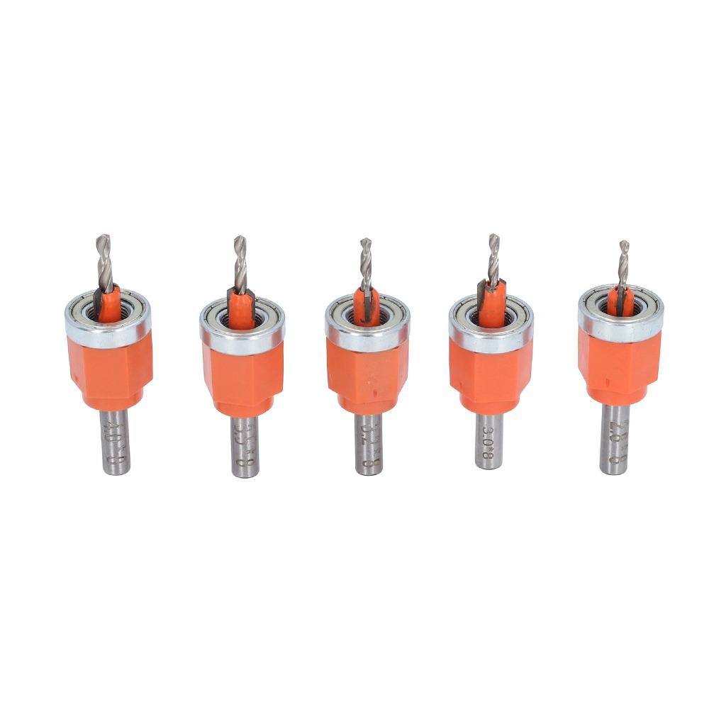 5pcs 2.8 3 3.2 3.5 4mm Diameter Countersink Drill Bit Set Hole Opener Bit Set  PVC Edge Banding