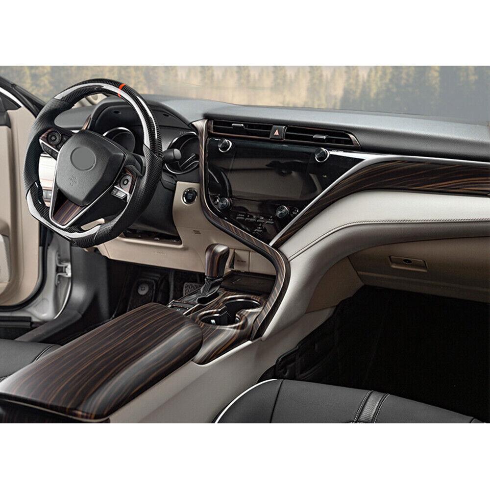 For Toyota Camry 18- Matte Wood Grain Co-pilot Storage Box Handle Cover Trim