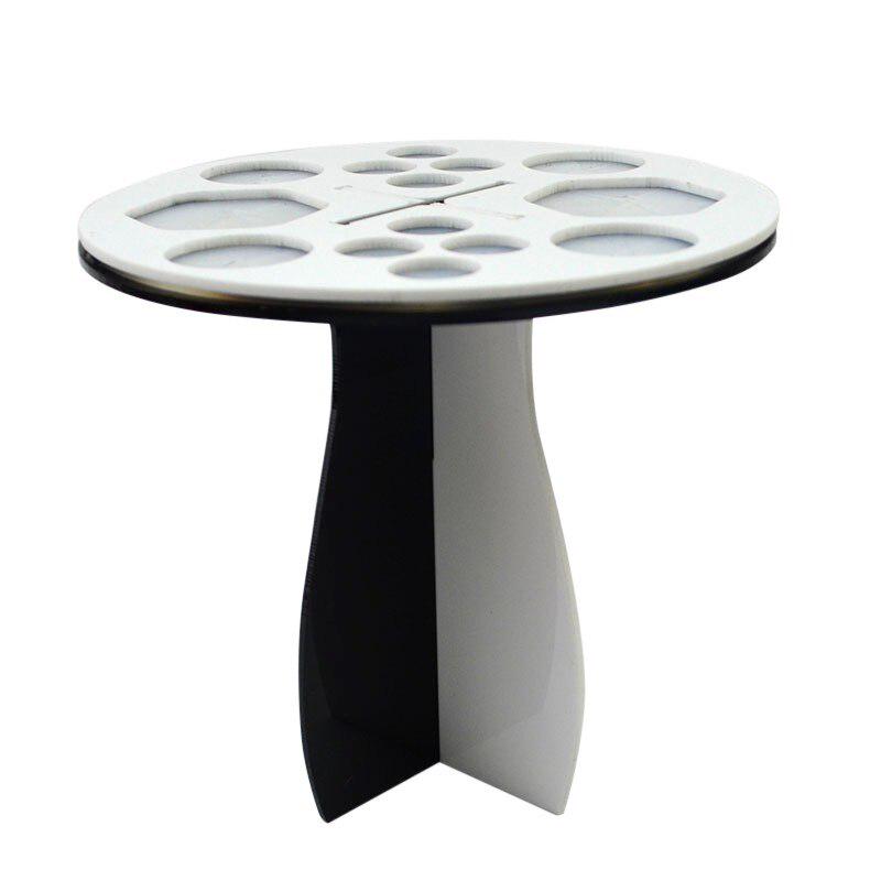 14 Hole Makeup Brush Drying Rack Makeup Brush Holder Drying Stand Organizer Round Shape Acrylic Storage Tray
