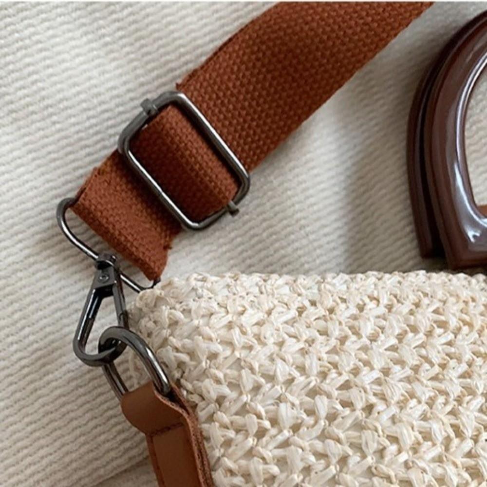 Fashion Weaving Straw Straw Bag Top Handle Bohemian Style Crossbody Bag Hand Woven Bag Beach Vacation