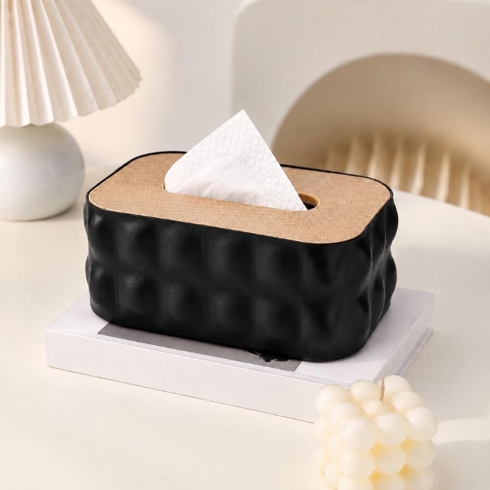 Elegant Tissue Dispenser Large Opening Paper Dispenser Storage Box Desktop Organization