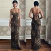 Women's Summer Sexy Backless Slim Dress Leopard Print Suspender Dress