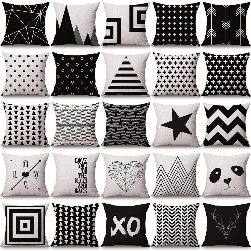 Elegant Polyester Black Letter Digital Print Throw Pillowcase For Cozy Living Spaces