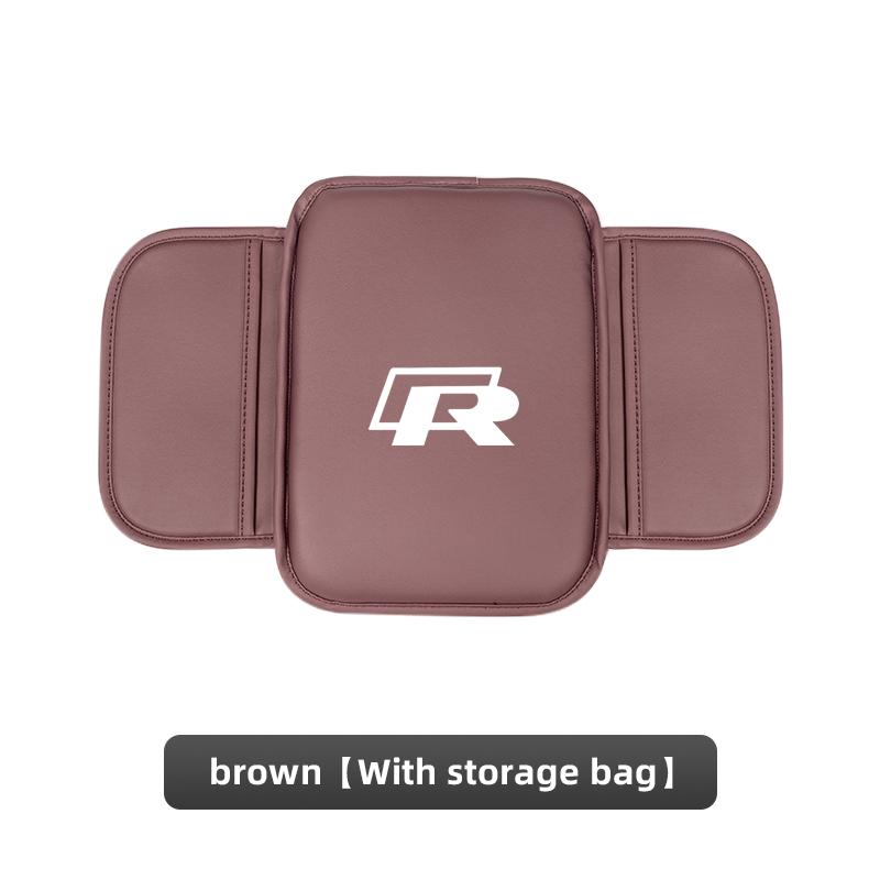 PIG1 Volkswagen Car Logo Armrest Box Cushion Pad Auto Armrest Mat Leather For VW GTI Polo Golf MK6 Passat B6 Tiguan Arteon Jetta ID.3